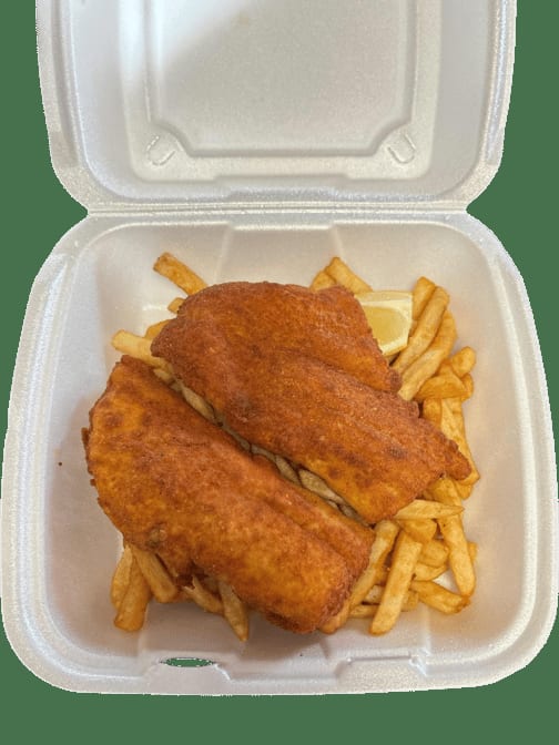 Fried Haddock Fish & Chips.