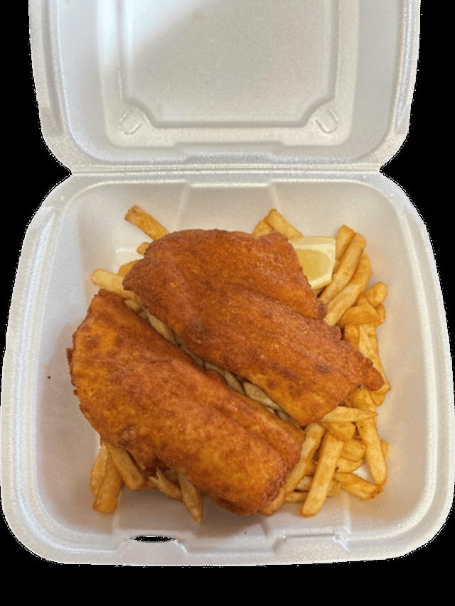 Fried Haddock Fish & Chips.