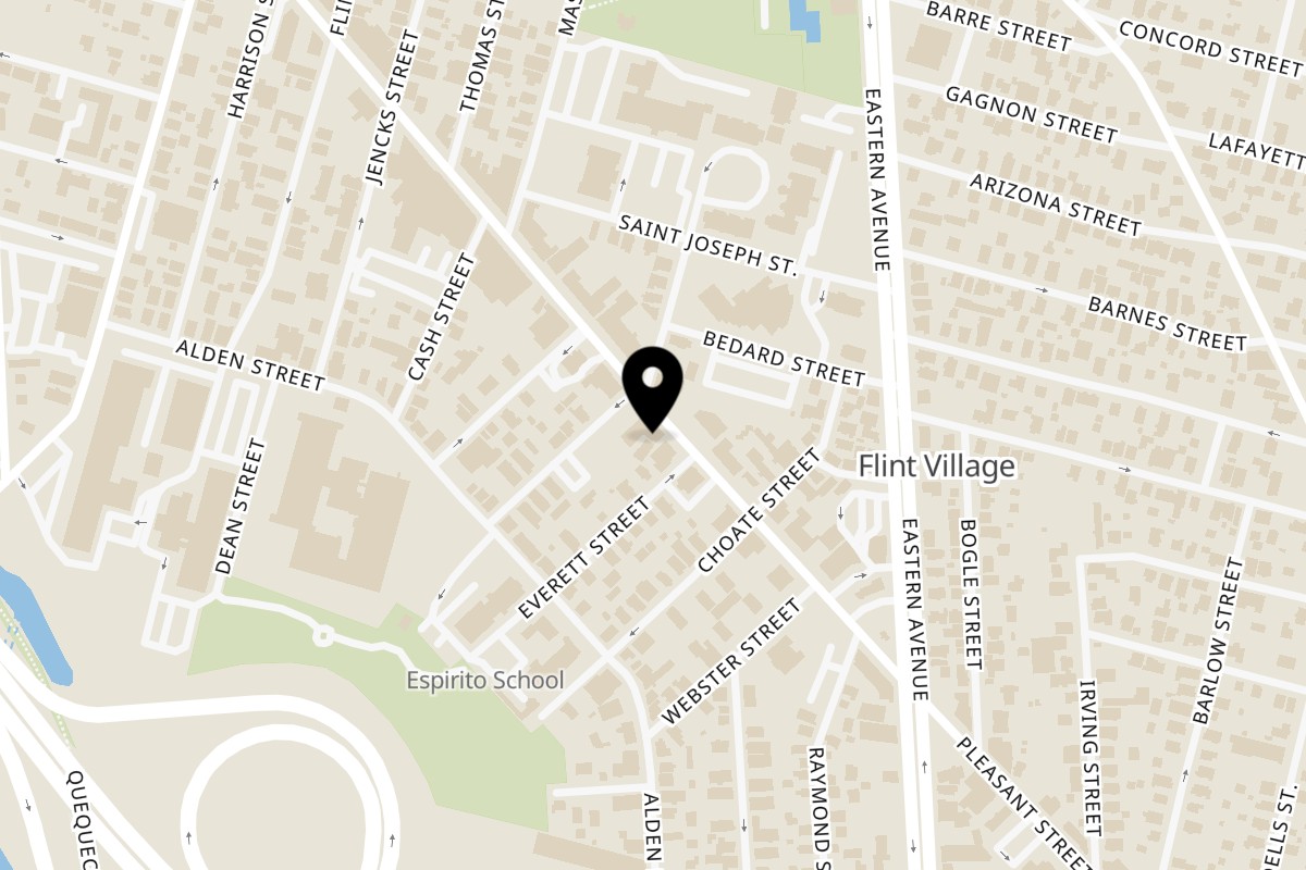 Map showing the location of Pizza Time Fallriver on 1539 Pleasant St in Fall River